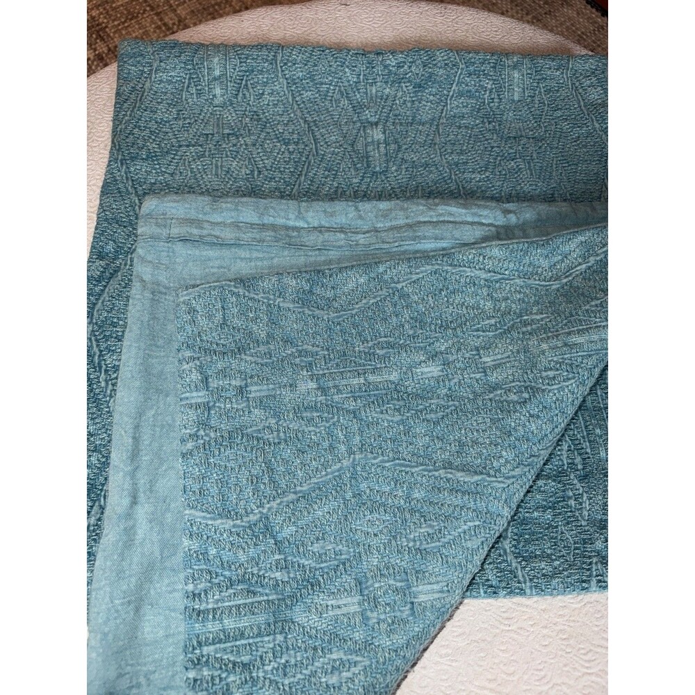 Pier 1 Imports Teal Textured Pillow Covers 20” x 20” Zipper Set Of 2 - Picture 2 of 8